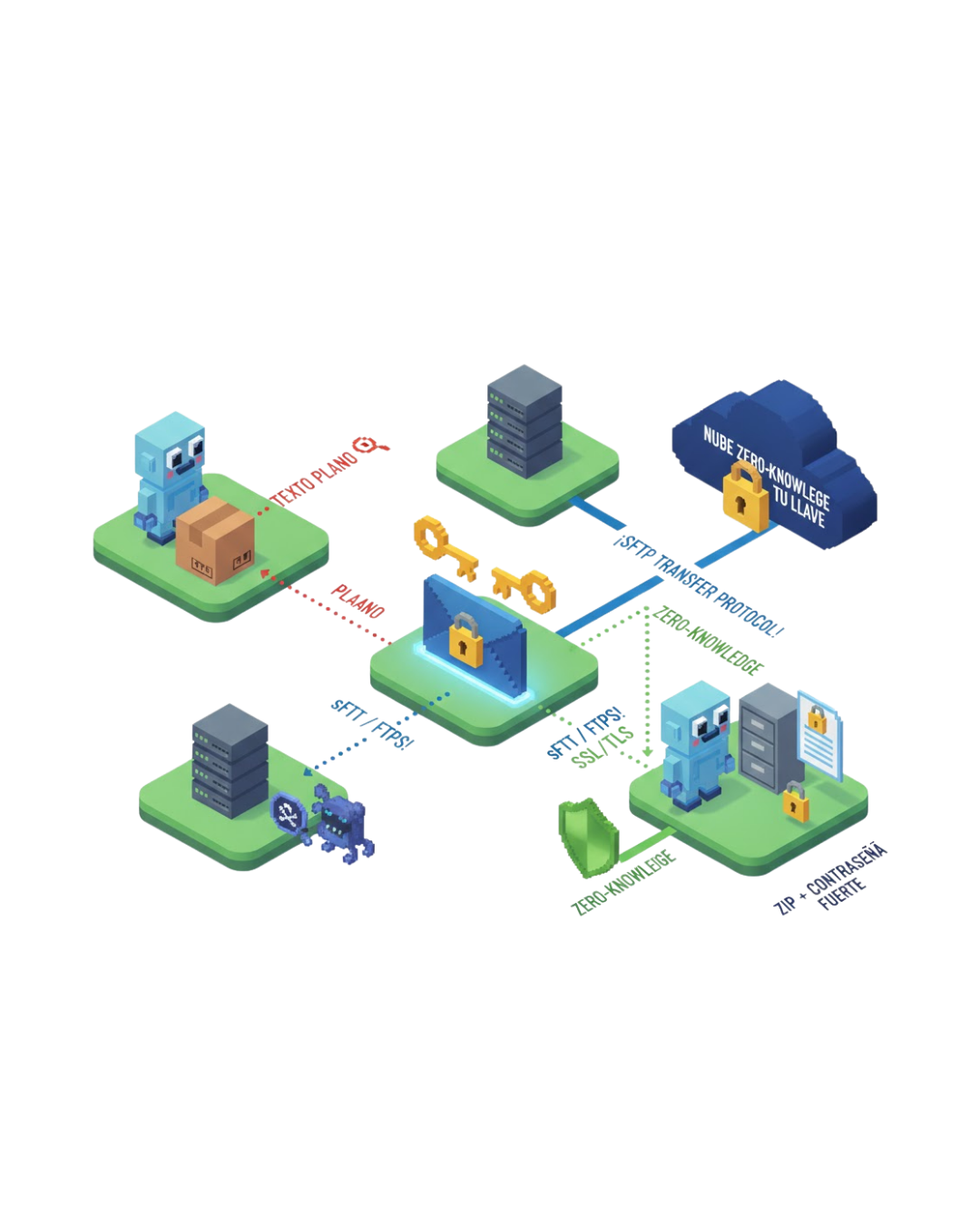 Lee más sobre el artículo Tus Archivos Viajan Seguros: De los Viejos ZIPs a las Nubes Blindadas (Zero-Knowledge)